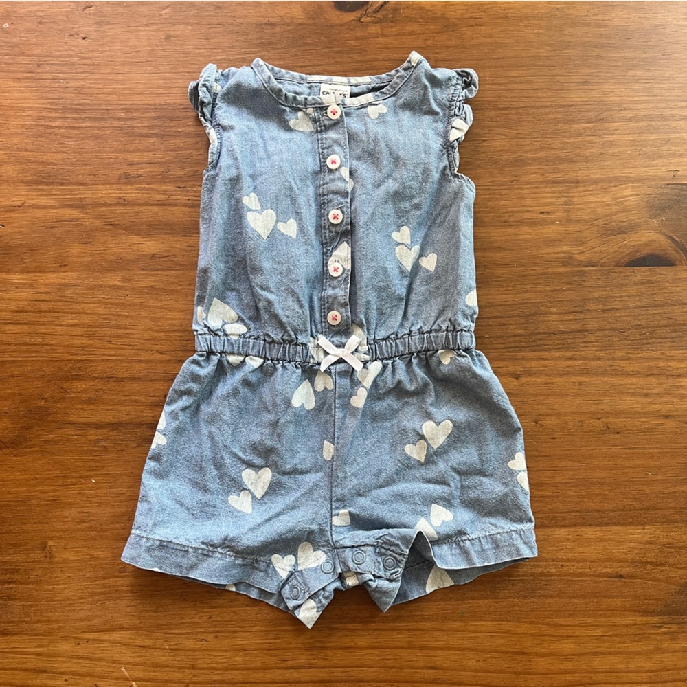 Carter's Blue Heart Print Baby Outfit